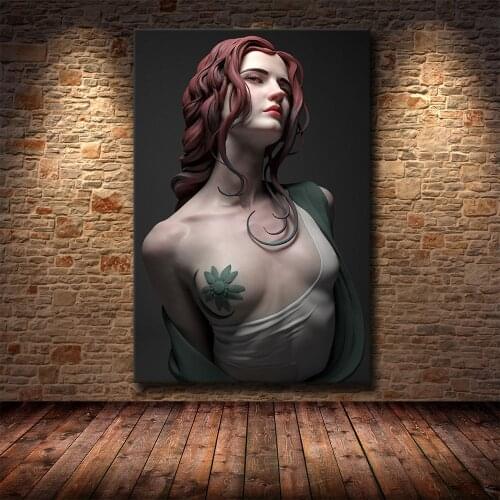 Sexy Woman Art Creative Sculpture Canvas Painting Abstract Portrait Oil Paintings On Canvas Wall Art Postesr Living Room Decor