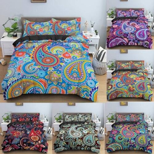 3D Bohemia Style Colorful Printed Bedding Set Luxury Adults Duvet Cover 2/3Pcs Single/Double/Twin/Queen/King Size Home Textiles