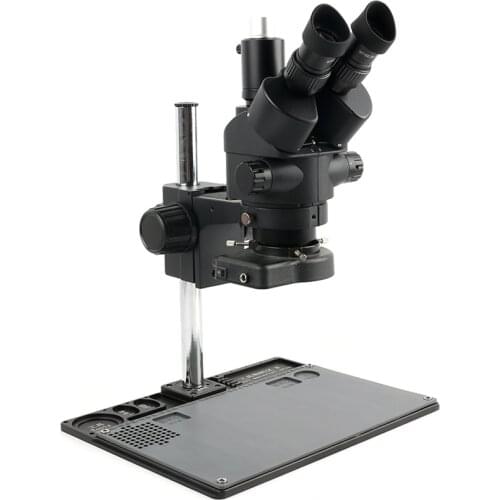 3.5X -90X Confocal Trinocular Stereo Microscope Aluminum Alloy Repair Pad For Industrial PCB Solder Repair Lab Observation