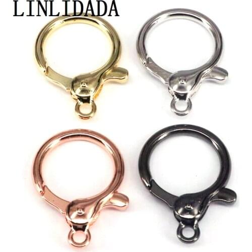10Pcs 28mm Round Lobster Claw Clasp, Spring Gate, Gold/Black/Rose Gold Clasp, Snap Clip Trigger Clasp