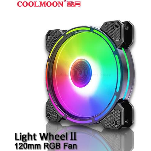 COOLMOON 12CM Case Fan PC Cooler 120mm RGB Fan 5V A-RGB Chassis Quiet Fan Control Water Cooler For Mod Light wheel 2