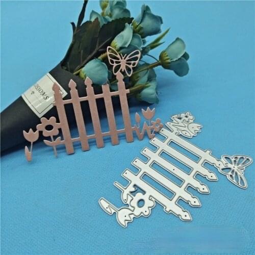 Butterfly and Fence Metal Cutting Dies Stamps Dies Scrapbooking Mold Cut DIY Handmade Tools Craft Decoration Dies Cuts New 2021