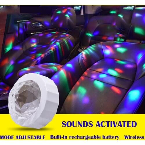 Smart Sound Activated Strobe DJ Light Disco Ball Car Star USB Rechargeable RGB LED Lights Magnetic Night Lamp for Bar Club KTV