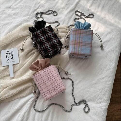 Fashion latest design box shoulder purse bucket crossbody handbags hot sale mini bags