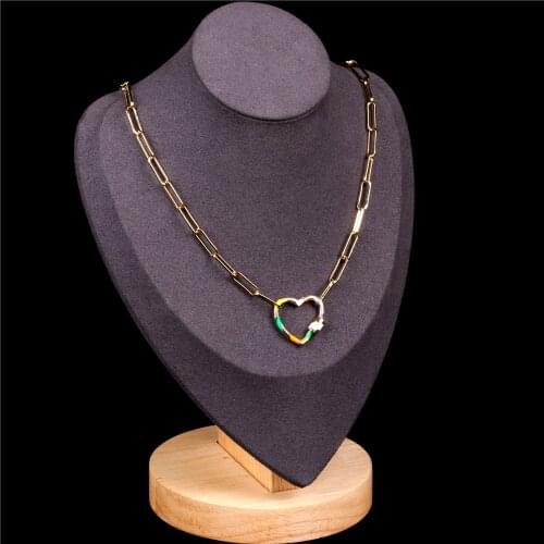 FACEINS Men and Womens Necklaces Personality Thick Chain Necklace Hip Hop Punk Oil Drop Lightning Pendant Necklace Accessories