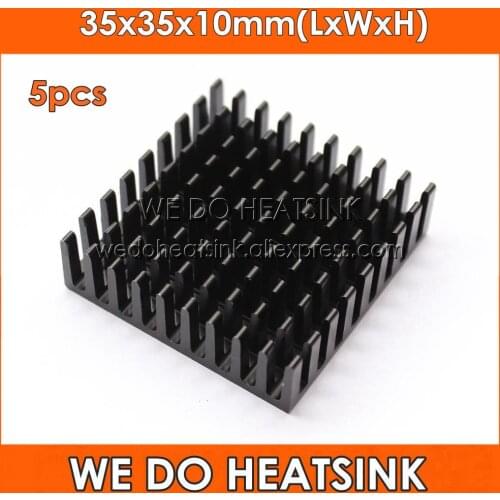 WE DO HEATSINK 5pcs 35x35x10mm Aluminum Southbridge Northbridge Heatsink Black Anodize