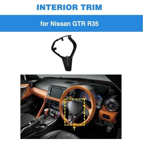 Carbon Fiber Steering Wheel Cover Interior Trim For Nissan R35 GTR 2017 2018 2019 Replacement Style