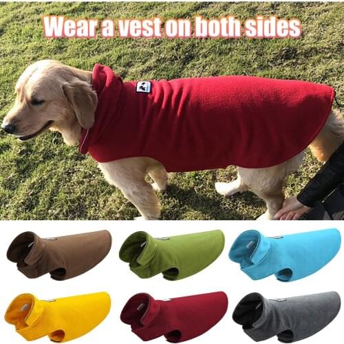 Pet Dog Clothes Vest Paste Solid Color Sticky Closure Winter Autumn Fleece Puppy Vest Jacket