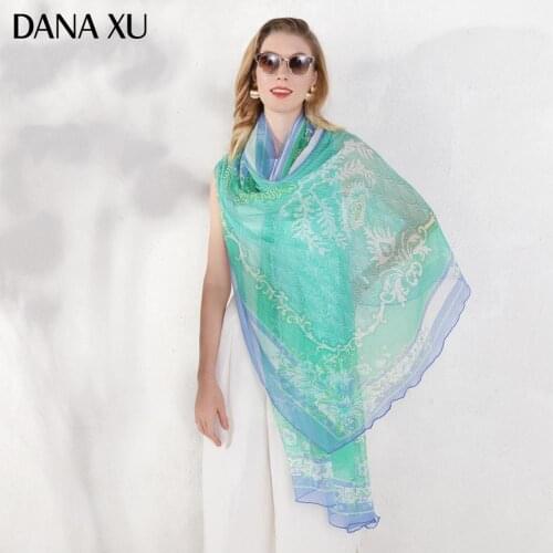 2020 Silk Long Scarf Luxury Brand Women New Design Beach Blanket Shawl Wear Swimwear Bandana Hijab Face Shield Foulard
