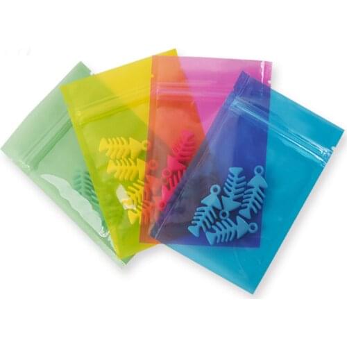 Translucent Colors Ziplock Bags Clear Mylar Flat Pouches Reusable Storage Bags Eco-friendly PP Packaging Bags With Tear Notch