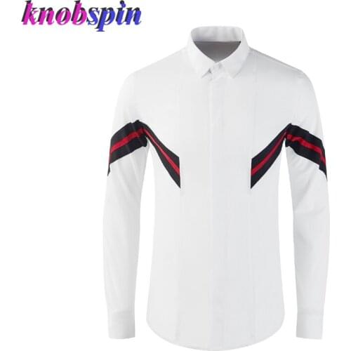 Brand Quality Cotton Shirt Men Casual Slim Long Sleeve Patchwork Camisas masculina Turn-down Collar Luxury Business Male Shirts