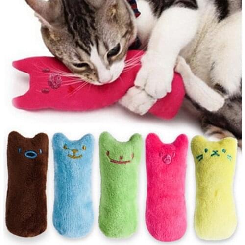 Teeth Grinding Cat Toys Funny Interactive Plush Cat Toy Rustle Sound Pet Toy Chewing Vocal Toy Thumb Bite Pillow Pet Accessories