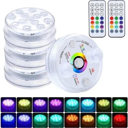 LED Swimming Pool Light with Magnet Suction Cup Submersible Outdoor Pond Fountain Garden Pool Atmosphere Light Home Decoration