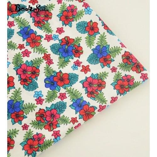 Booksew 100% Cotton Poplin Fabric Fat Quarter Flower Soft Sewing Tissue Tecido For DIY Crafts Clothing Girls' Dress Shirt CM