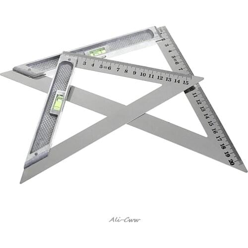 150mm Triangle Ruler 90 Degree Alloy with Horizontal Bead Woodworking Measuring Tool