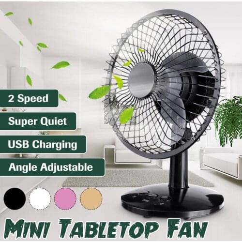 Desktop Fans 6 inch Portable USB Fan Mute Cooler Air Circulator Travel Adjustable 2 Speed Small Air Conditioning Fan 4 Colors