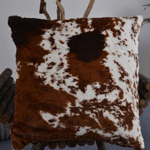 High quality bothside Animal Skin Pattern Tiger Cat Cow Leopard Faux Fur Cushion Cover Throw Pillow Case