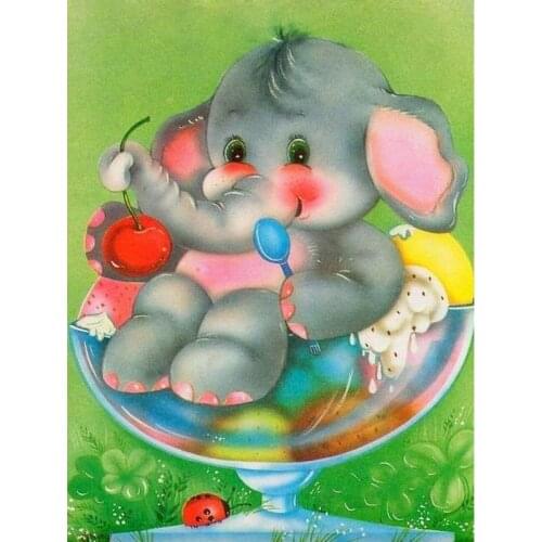 YIKEE diamond painting elephant，cross stitch diamond,diamond mosaic paintings Y1301