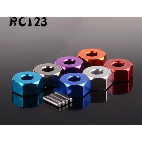 1:10 4Pc Aluminum 12mm Wheel Hex Hub & PIN 5MM Thickness For RC Axial Crawler Car Rock Yeti AX90026 NEW ENRON