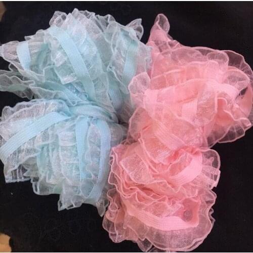 10 Yards 2.5CM Stretchy Elastic Lace Trim Sewing Ribbon Guipure Double Side Lace Fabric Warp Knitting DIY Garment Accessories