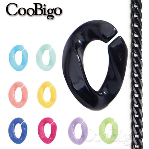 100Pcs Plastic Chain Links Loose Beads for Masks DIY Belt Glasses Chain Bag Strap Earrings Bracelet Necklace Jewelry Accessories