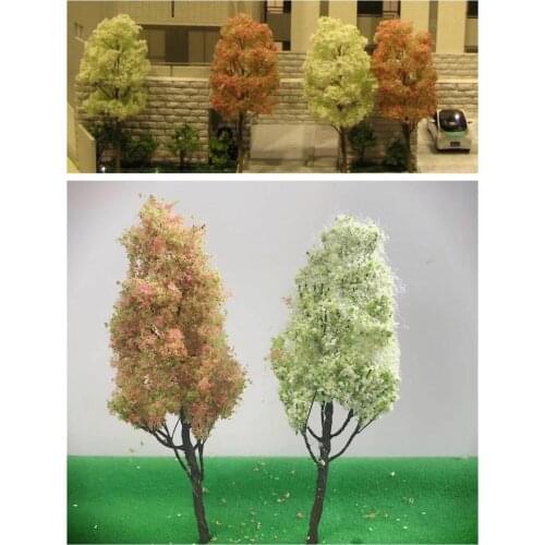 2-4pcs High 10-16cm Mix Color Mini Model Wire With tree base Tree Construction Sand Table Model Scene Model Tree