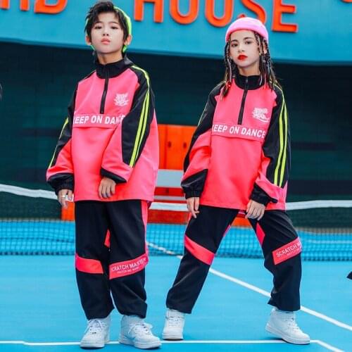 2020 Ballroom Hip Hop Dance Clothes For Kids Sports Hiphop Suit Street Dance Wear Jazz Performance Clothes Rave Clothes DQS6137