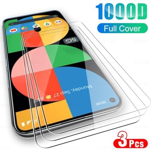 3pcs full cover for google pixel 5a glass tempered glasses for google pixel 5a pixel5a 5g 2021 front screen protectors film 6.34