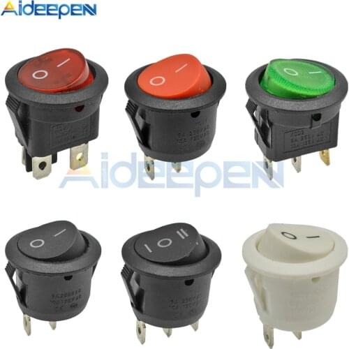 5PCS AC 6A/250V KCD1 2PIN 3PIN 4PIN 20mm ON-OFF ON-OFF-ON Round Boat Rocker Switch with Waterproof Cap for Car Dash Dashboard