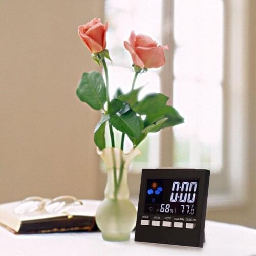 50pcs Weather forecast Children Alarm station Digital LCD screen temperature and humidity Monitor backlight snooze function