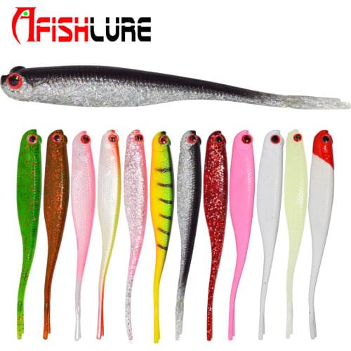 AR42 Korea Forked Tail Soft Fish 115mm 7g 4pcs Forked Tail Painting Soft Lure Pasca Tiddler Lure Swimbait Minnow Bait