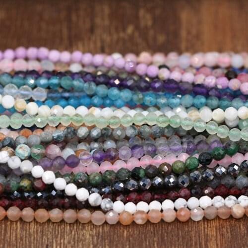 Natural Stone Beads Small Faceted 4mm Tourmaline Rose Quartzs Loose Bead for DIY Jewelry Making Bracelet Necklace Accessory