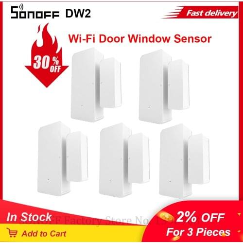 2/3/5/10 PCS SONOFF DW2 WiFi Door Window Sensor Wireless Sensor Detector eWeLink App Notification Alerts Smart Home Security