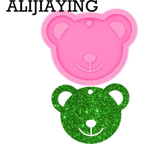 DY0392 Glossy Apple Keychain Mould Silicone Resin Mold for Epoxy Jewelry Making DIY Crafts Necklace