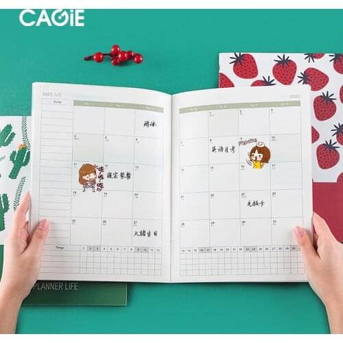 Kawaii A4 Agenda 2020 2021 Annual Monthly Daily Planner Notebook Organizer 365 Day Time Plan School Office Schedule Stationary