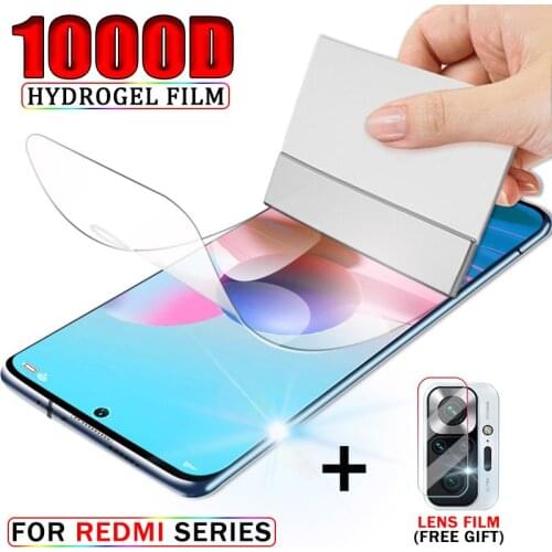1000D Full Coverage Hydrogel Film For Xiaomi Redmi Note 10 Pro 9 8 7 9S 9A 9C Screen Protector For Redmi Note10 Pro Max K40 10X