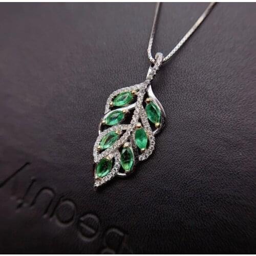 Exquisite elegant emerald necklace women fine jewelry good green color 100% natural gem flower sweater necklace festival gift