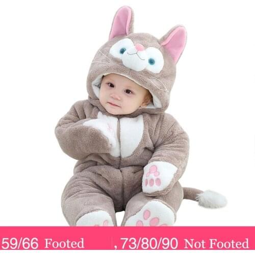 New Arrival Baby Winter Baby Boys Rompers Baby Girls Winter Thicken Flannel Pet Dog Cartoon Cotton Clothes Childrens Clothing