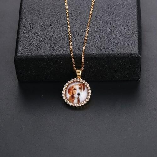 Lateefah Personality Customization Cat Dog Photo Memory Necklace Pet Memorial Zirconia DIY Made Jewelry Gifts For Dogs Lovers