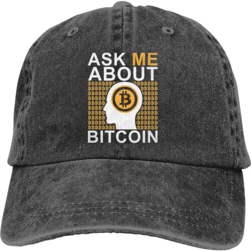 Summer Cap Sun Visor Ask Me About Hip Hop Caps Bitcoin Cryptocurrency Miners Meme Cowboy Hat Peaked Hats