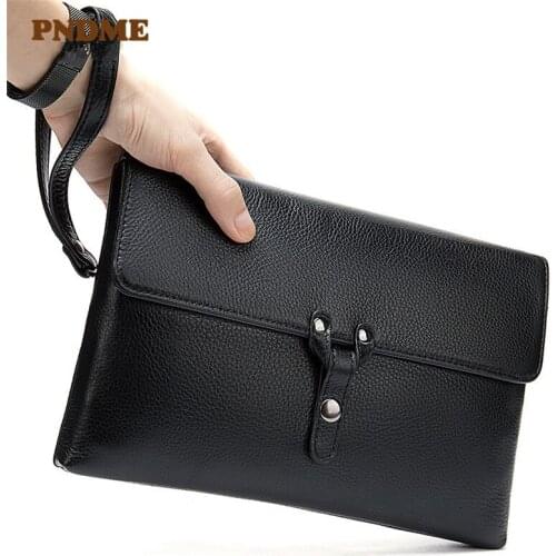 Fashion casual genuine leather mens womens clutch bag trend high-quality natural first layer cowhide large-capacity wallet