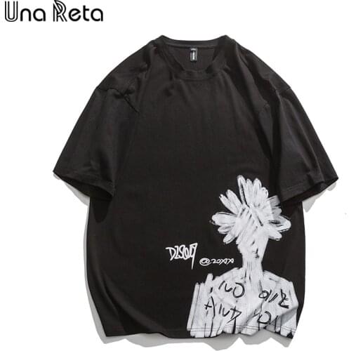 Una Reta Men T-Shirt Streetwear Fashion Abstract graffiti print T Shirt Harajuku Casual 2021 New Short Sleeve Summer Tshirt