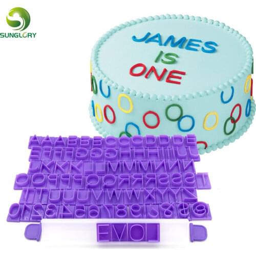 DIY 85PCS Plastic Capital Letters Cookie Cutter Number Message Press Set Alphabet Cookie Mold Symbol Letters Cake Mold Fondant