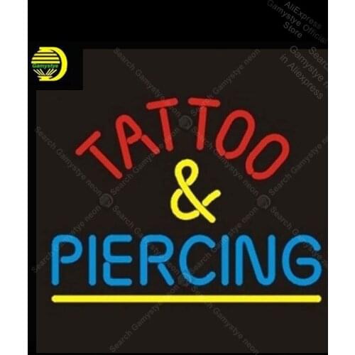 NEON SIGN For Tattoo Piercing REAL GLASS BEER BAR PUB shop display Handcraft outdoor neon light sign Professional Logo Designers