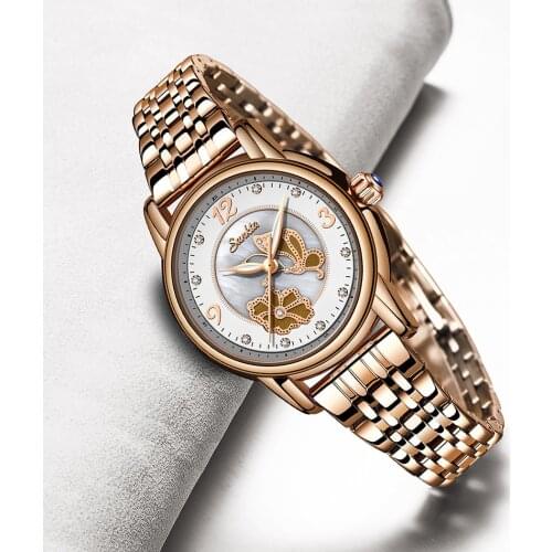 2021 New SUNKTA Watch Luxury Brand Female Wristwatch Japan Movt 30M Waterproof Gold Expensive Analog Geneva Quartz Watch