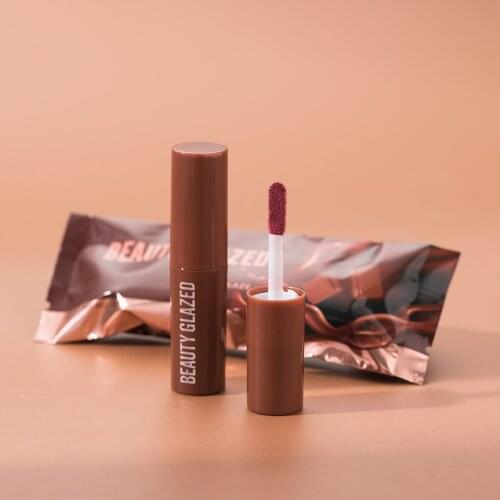 New Arrival Chocolate Beauty Glazed 12 Colors Lip Gloss Makeup Long Lasting Matte Lipstick Tint For Lips Waterproof Nonstick Cup