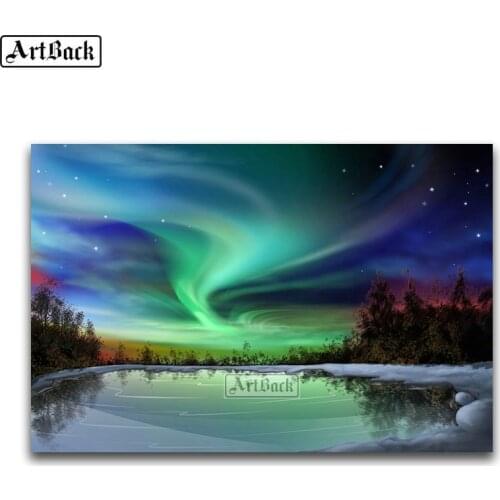 New Full square diy 5d diamond painting aurora landscape 3D diamond embroidery rhinestone mosaic artwork home decor