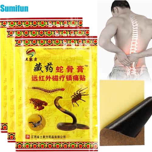 8pcs 1bag Snake Venom Pain Relief Patch Arthritis Rheumatism Herbal Plaster Relieve Knee Neck Waist Back Muscle Joint Ache Pad