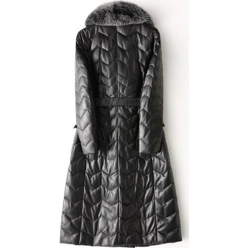 Genuine Leather Down Winter Jacket Women Fox Fur Collar Sheepskin Coat Plus Size Korean HQ17-ZYZ1002B Y1237