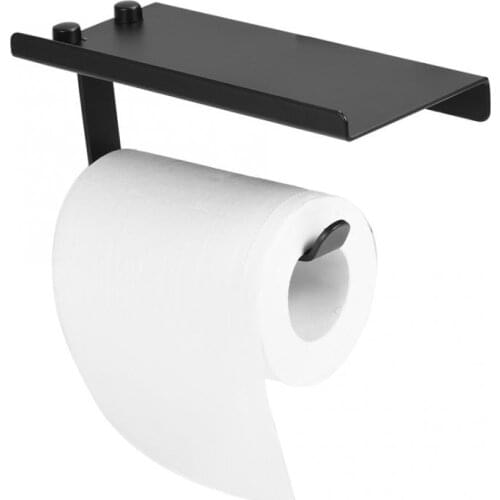 Tissue Rack Bathroom Paper Phone Holder Towel Rack Toilet Wall Mounted Paper Holder Black Paper Towel Holder Roll Paper Rack